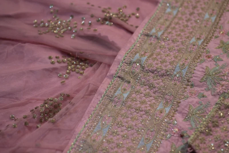 Baby Pink Embroidered Sharara Dress - Image 6