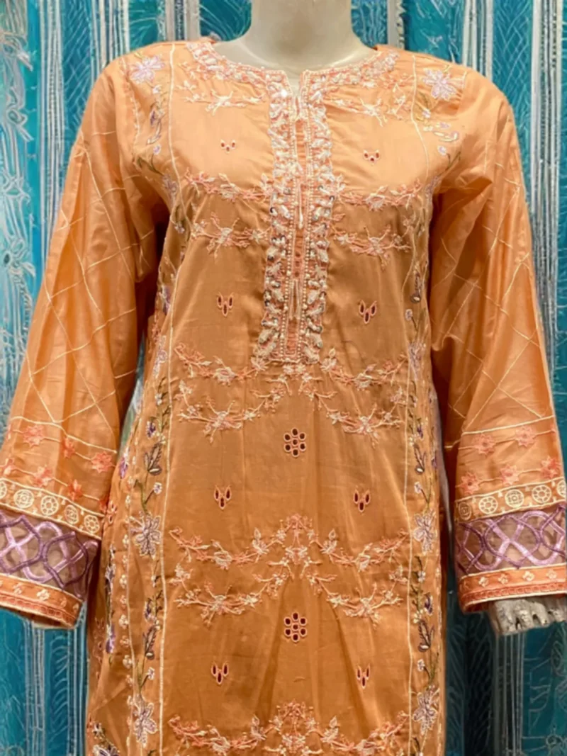 Luxury 4-Piece Full Chicken Kari Embroidered Suit - Image 4