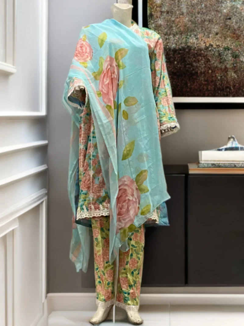 Printed Lawn Embroidered Suit - Image 3