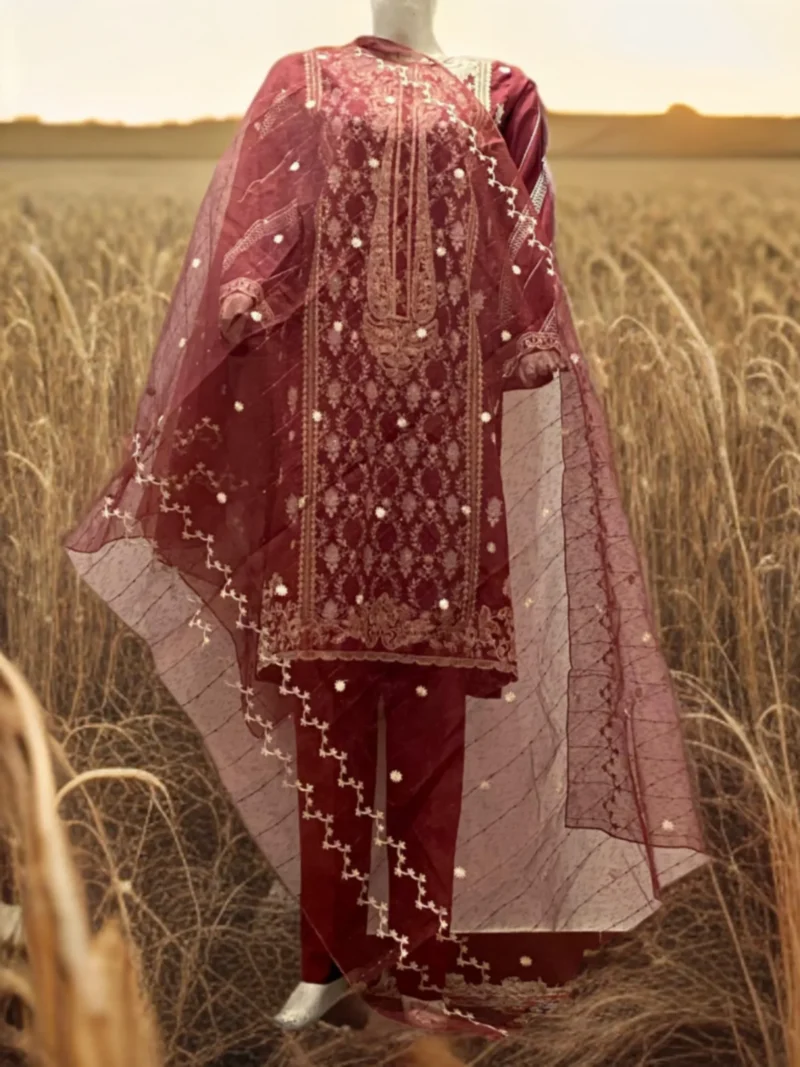 Luxury Stitched Full Embroidered Suit - Image 5