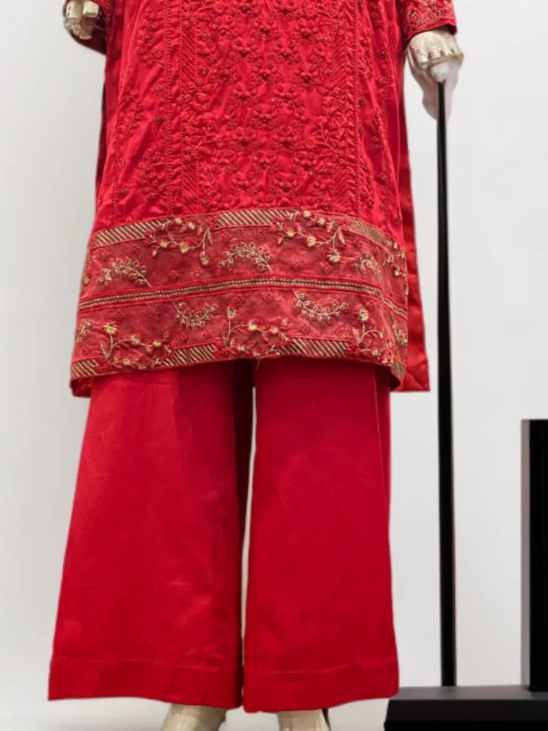 Maroon Color Embroidered Suit - Image 4