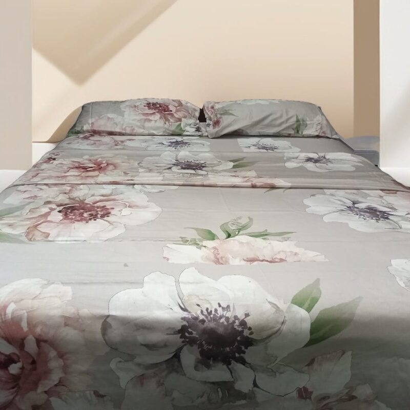 Gray Flower Bedsheet