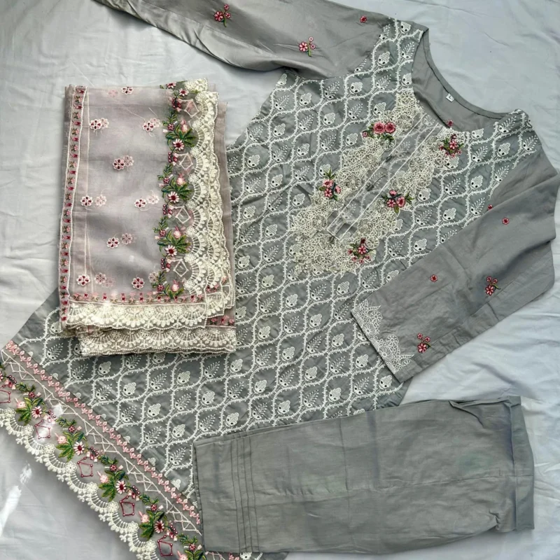 Grey Chicken Kari Suit - Image 6