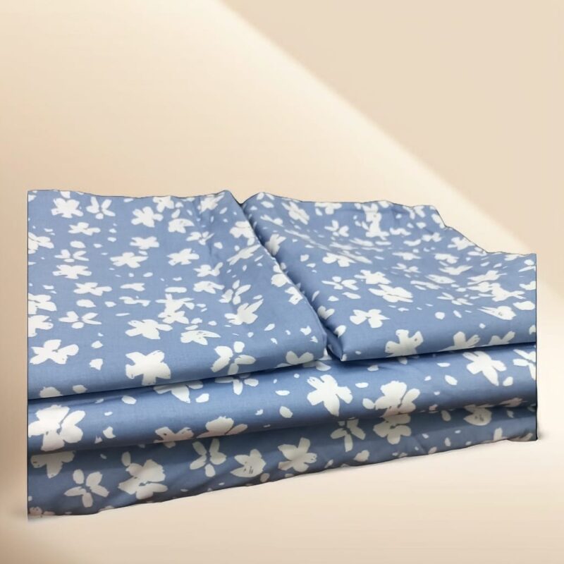 Blue Pattern Fitted Bed Sheet Set - Image 2