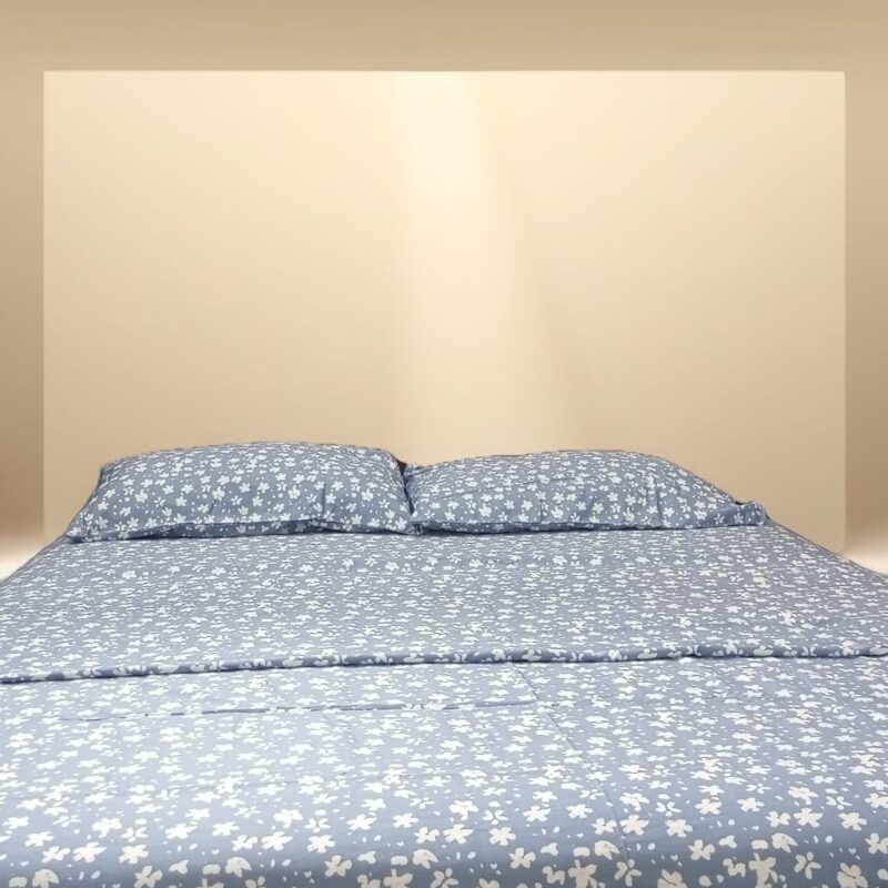 Blue Pattern Fitted Bed Sheet Set